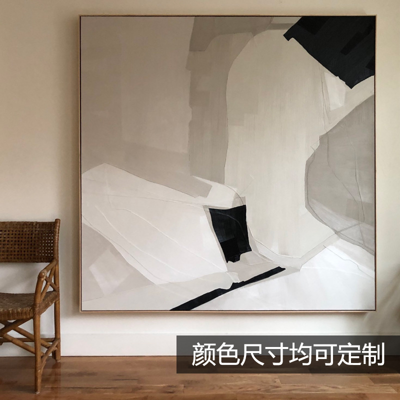现代简约风抽象客厅装饰画黑白灰艺术壁画玄关客厅墙面挂画样板房