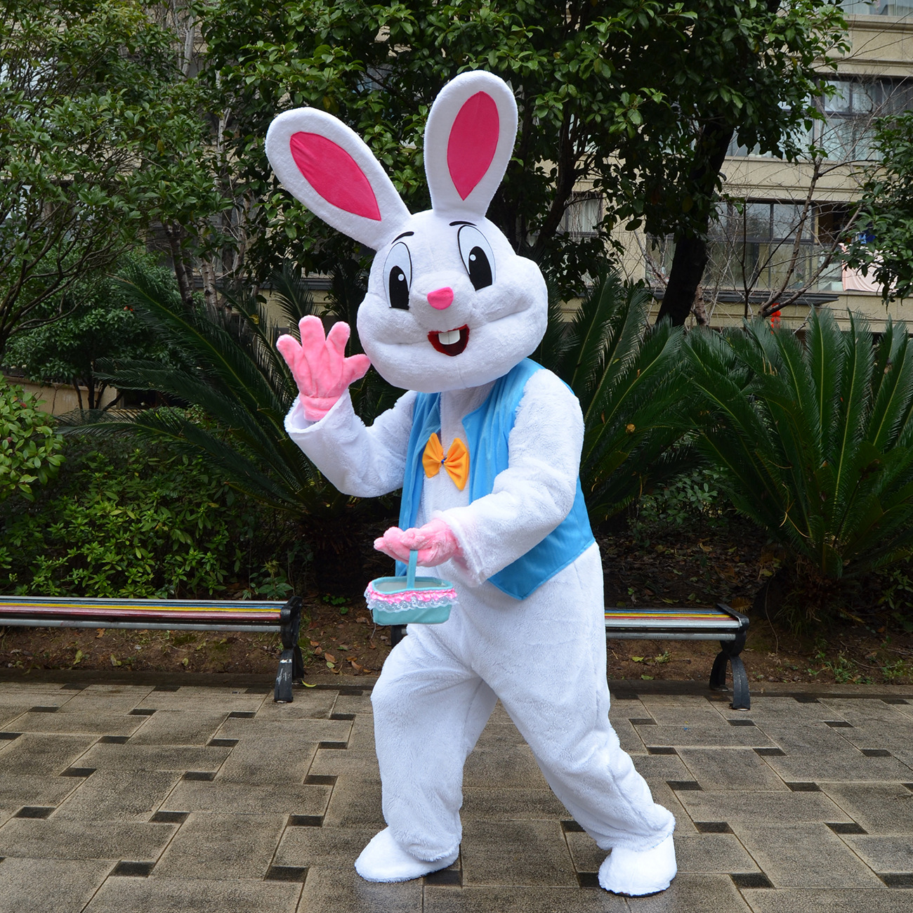 复活节马甲兔子卡通人偶服装儿童节小白兔动物园舞台演出服