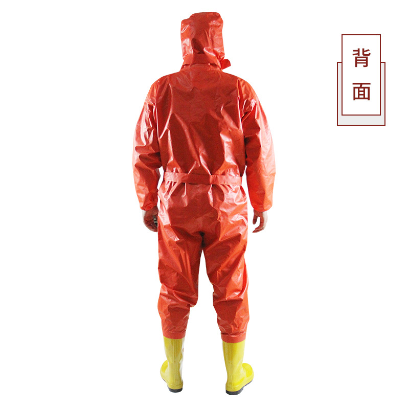 消防连体半封闭轻型防化服 耐酸碱二级防护服 防液氨化学防化服