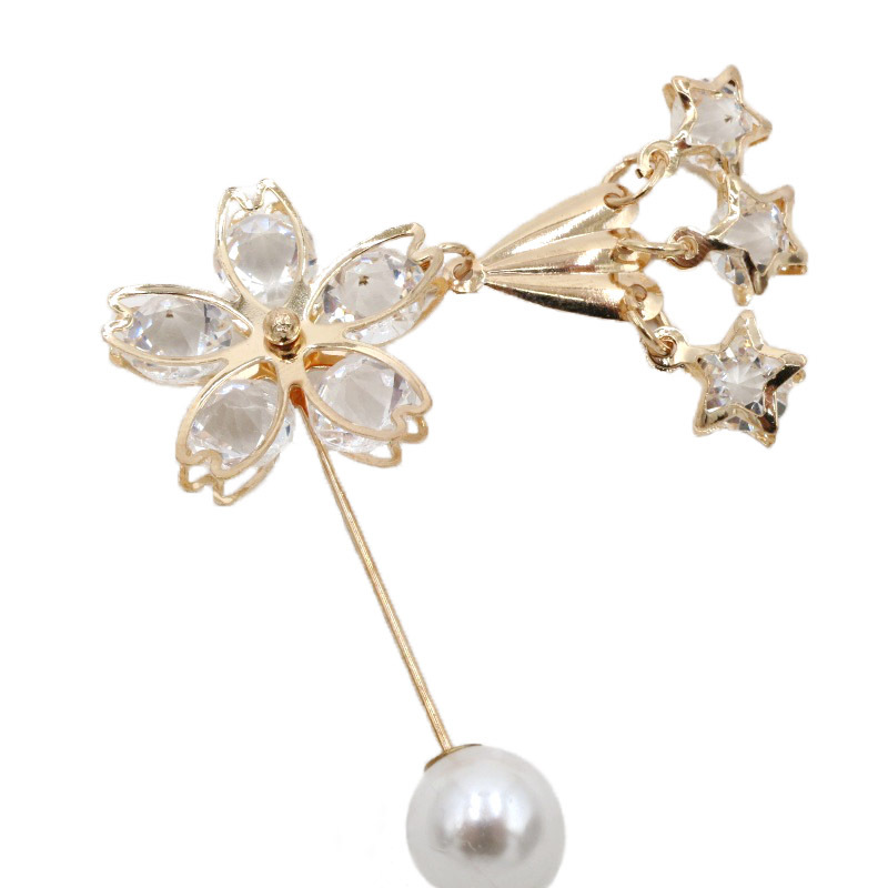 Anti-Exposure Pearl Brooch Female Word High-End Corsage Pin Butterfly Pin Scarf Buckle Skirt Mouth Waist-Closing Artifact