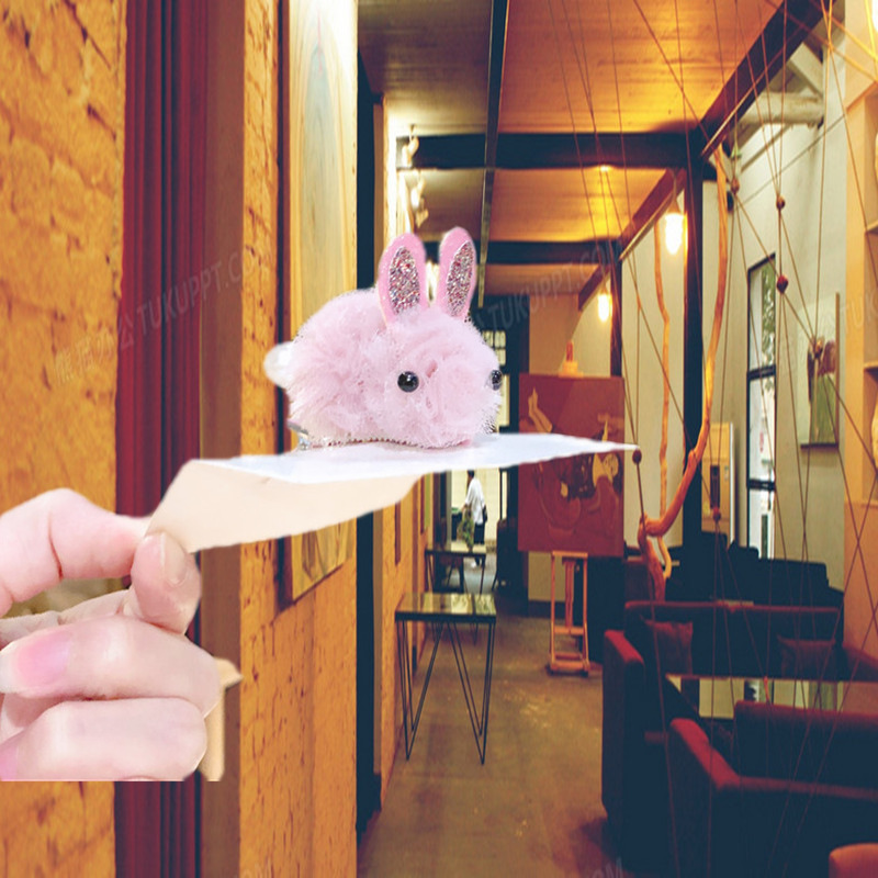 韩国网红ins珍珠萌系可爱立体兔子发夹女孩子布艺小夹子公主头饰