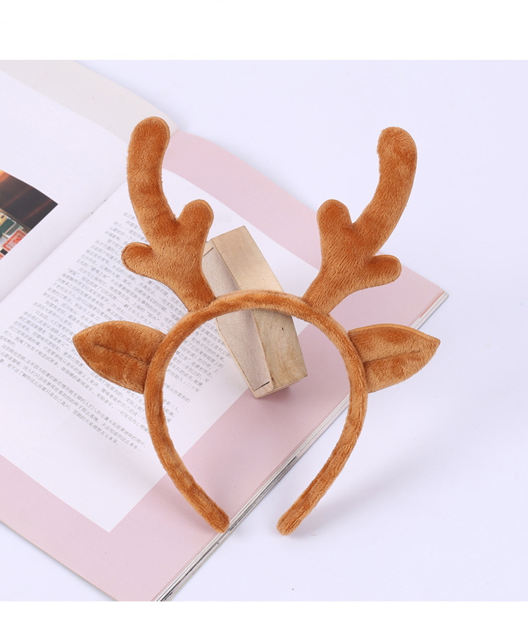 圣诞头饰鹿角头箍女韩国甜美可爱小鹿发夹耳朵发卡发饰圣诞节发箍