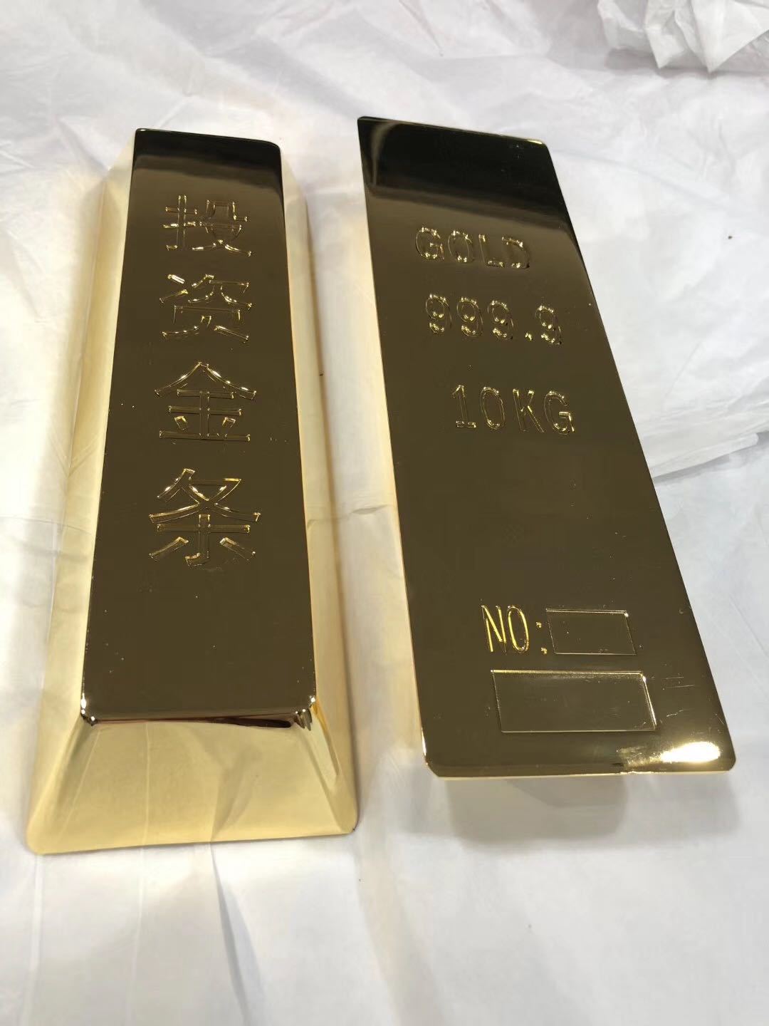 仿真金砖金块 金店活动手抓大金条铜镀金10,12.5, 25公斤假金砖