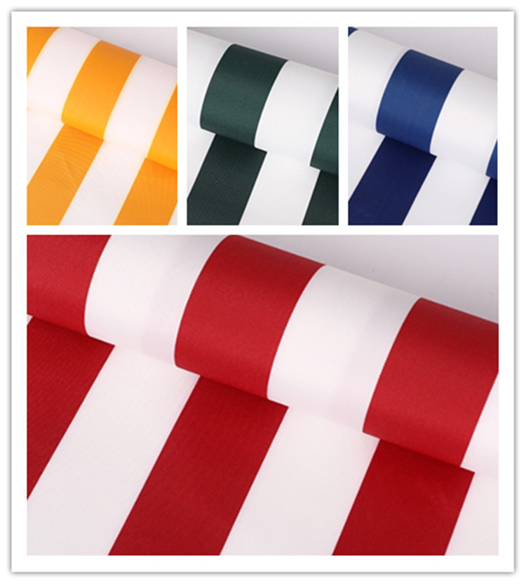 现货600d色织红白条牛津布防水加厚 遮阳棚雨蓬用布 遮阳大伞面料