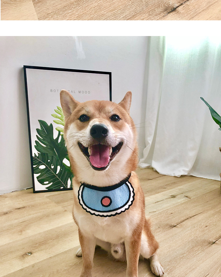 柴犬宠物围巾日式带铃铛比熊柯基幼犬可爱口水巾小狗三角巾