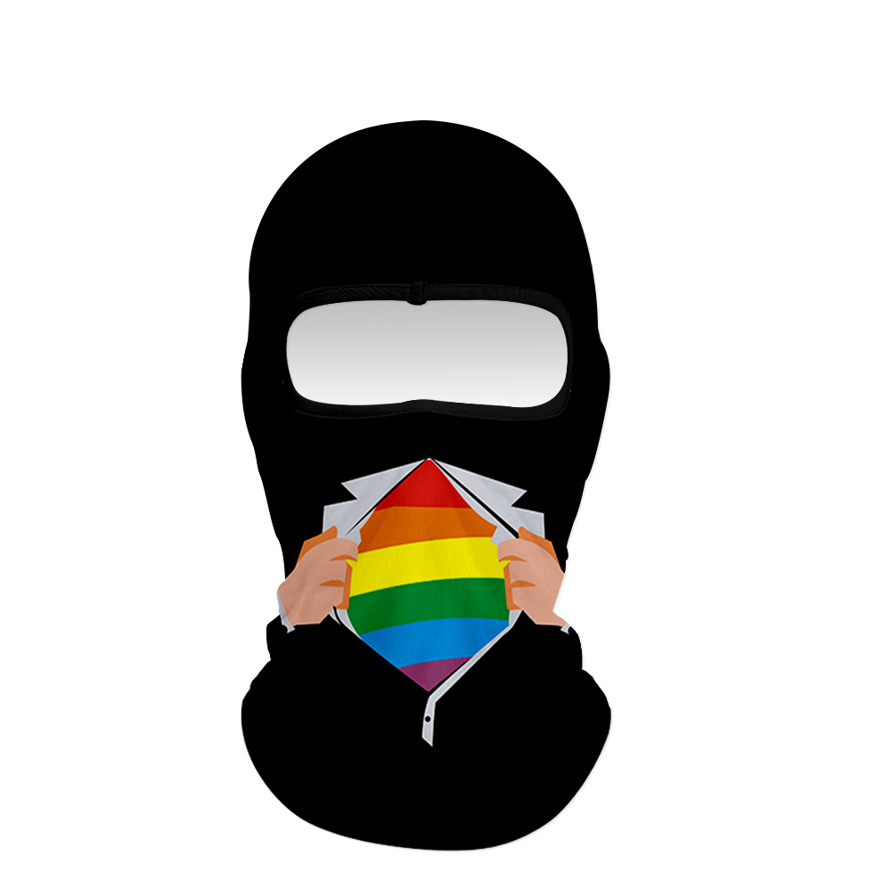 亚马逊新款批发lgbt同性恋者 牛奶冰丝面料 3d数码印花防寒面罩