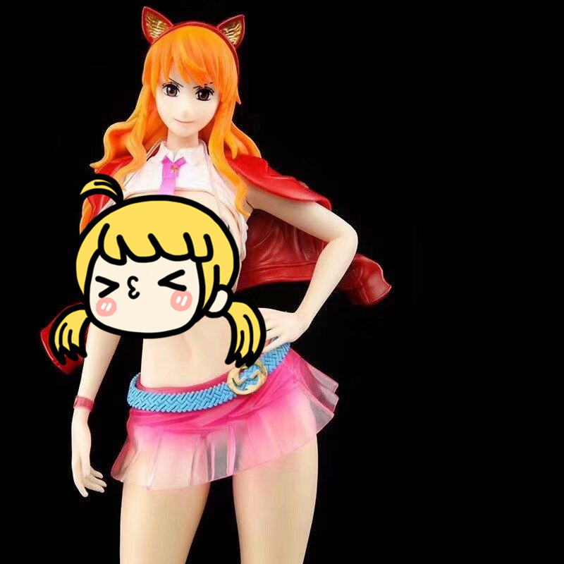 海贼 潮牌 gk时尚娜美 猫儿娜美 粉色 橙色 手办模型 摆件