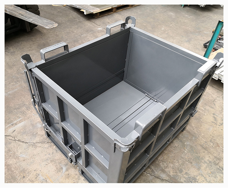 铁箱供应底部卸料重型铁箱工业铁框重型周转箱可堆叠铁料箱铁箱子