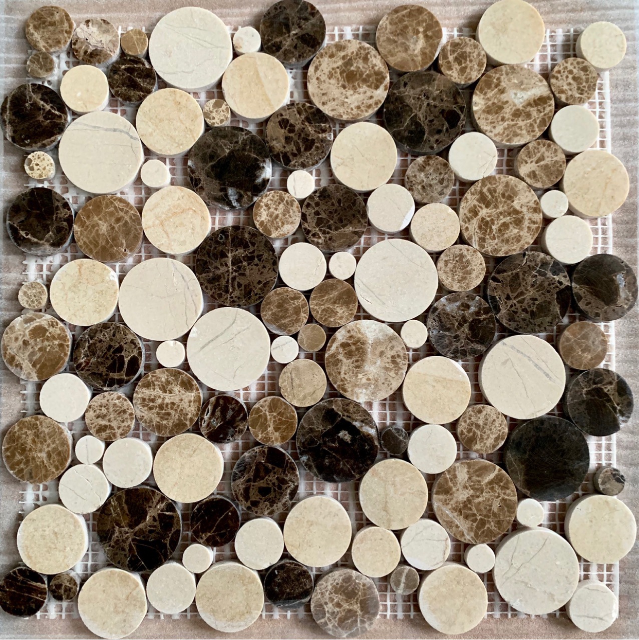 天然石材马赛克 大理石拼图文化石艺术花砖泳池浴室阳台拼图剪画