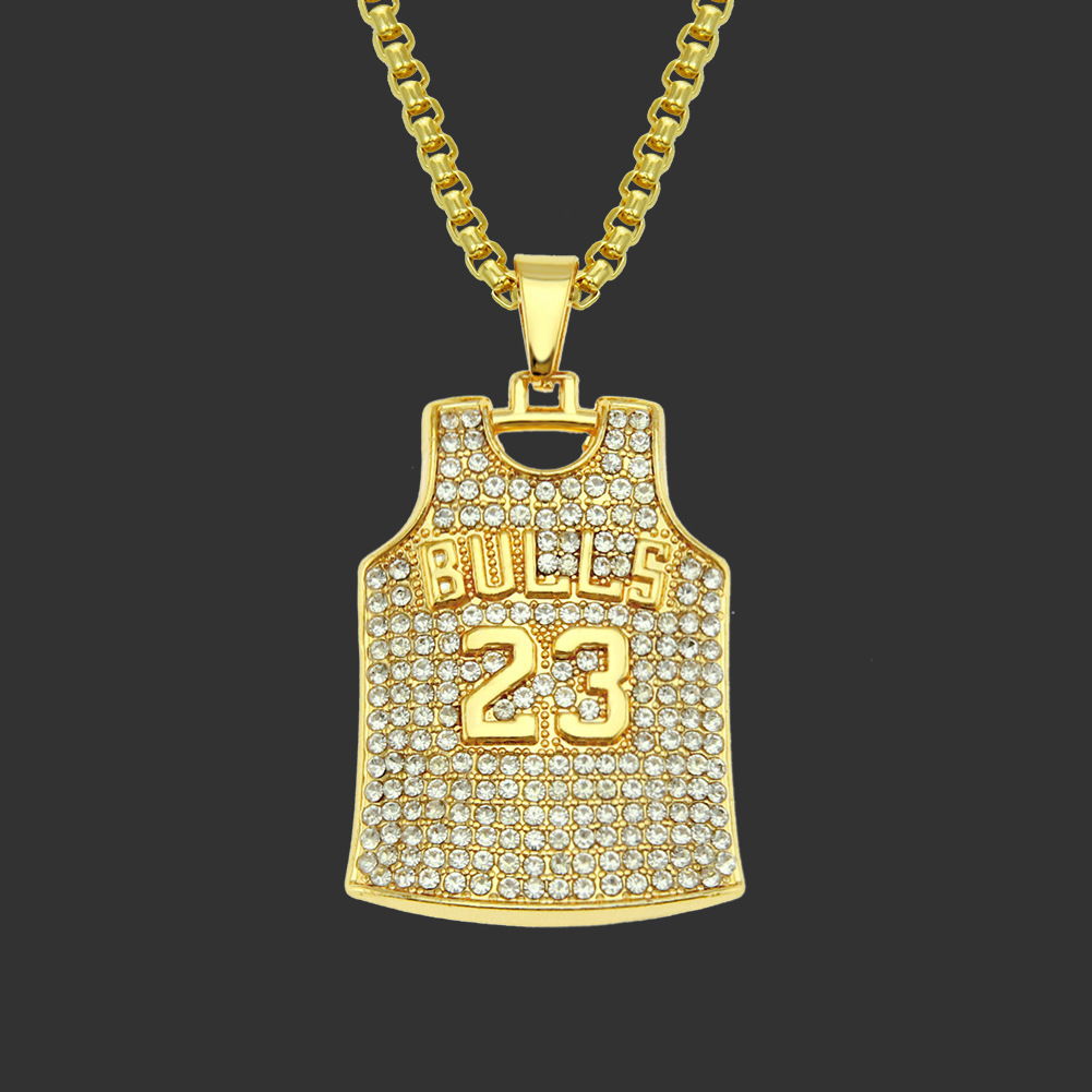 创意数字23号球衣新品配饰 学生情侣款镶钻潮人吊坠项链挂件