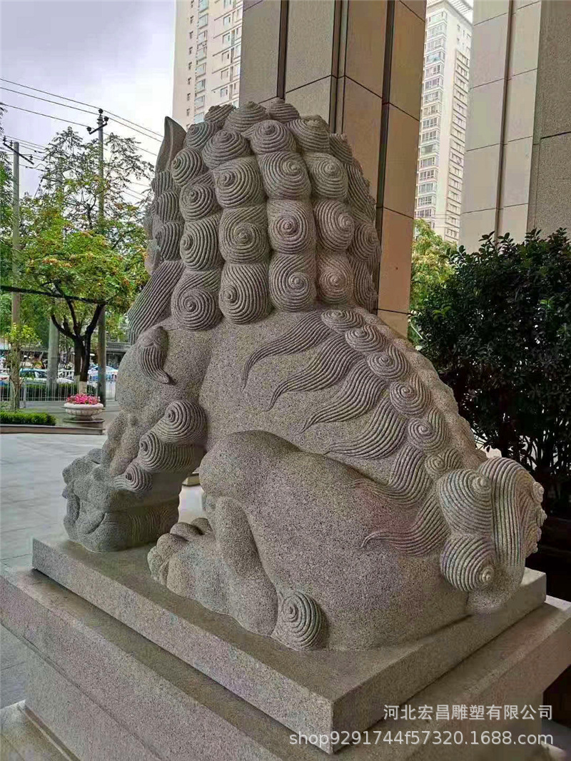 石头狮子一对1.82米高 福建故宫寺庙祠堂银行别墅 大门口看门镇宅