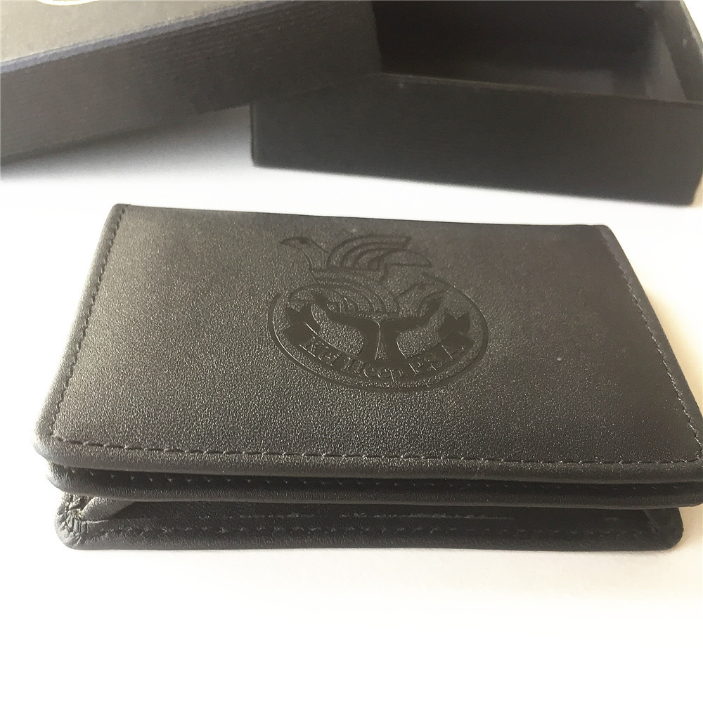 工厂直销真皮卡包商务名片包定制 压印牛皮折边做法加工生产