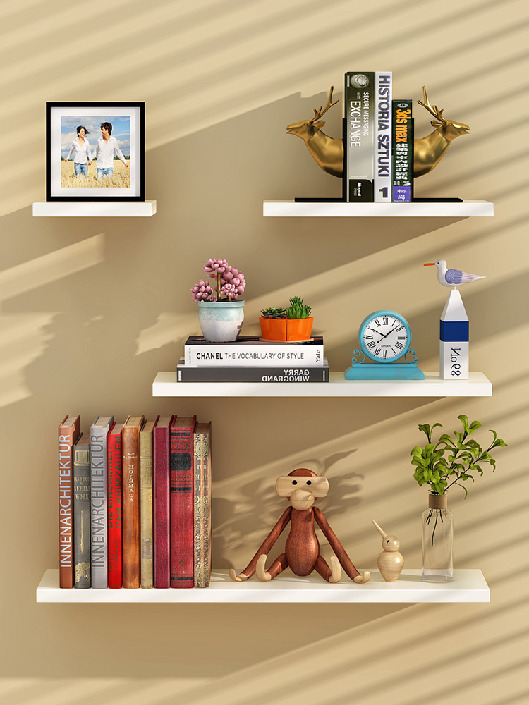 墙上置物架创意墙壁一字隔板卧室书架简约现代搁板壁挂客厅装饰