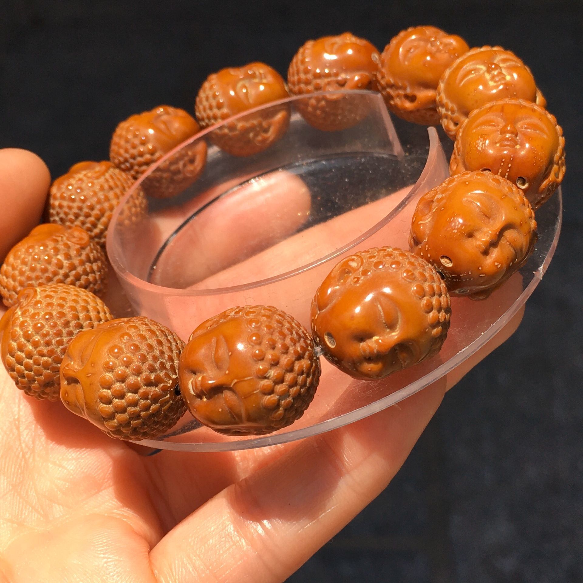 厂家供应紫金鼠宝宝佛手串 紫金鼠雕刻宝宝佛 招财鼠菩提手串