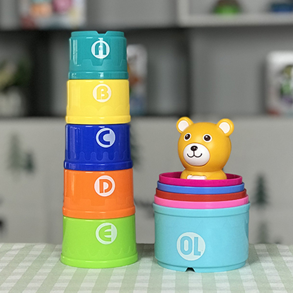 宝宝智力叠叠乐趣味四方形叠叠杯婴儿层层叠早教益力亲子玩具