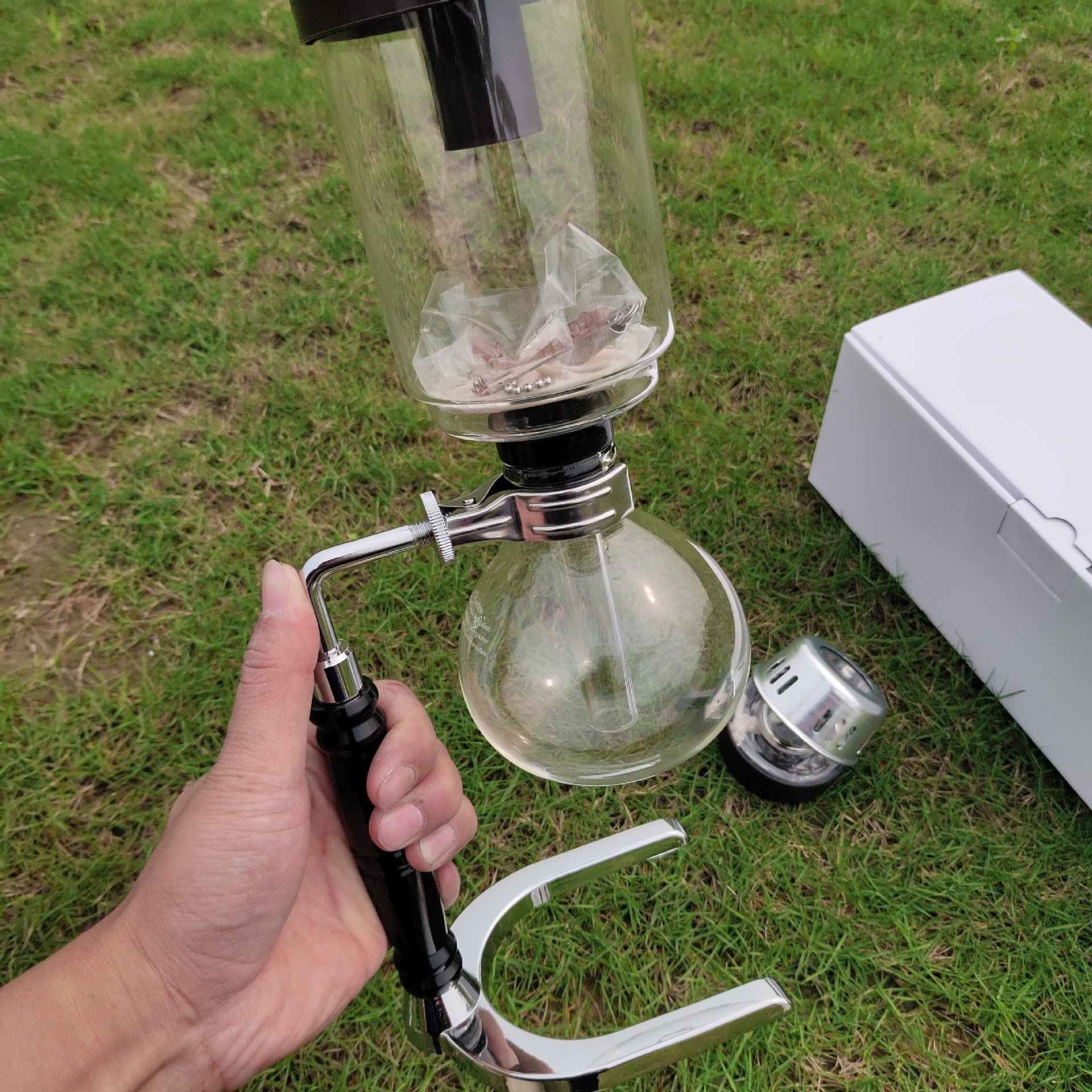 黑色手柄虹吸咖啡壶咖啡器具耐热玻璃虹吸壶手煮咖啡机手煮咖啡壶