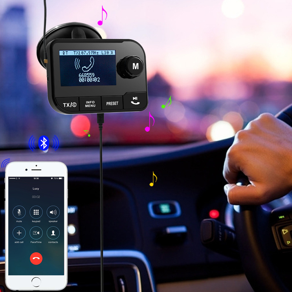 车载dab数字收音机 车载fm发射器 车载蓝牙mp3播放器