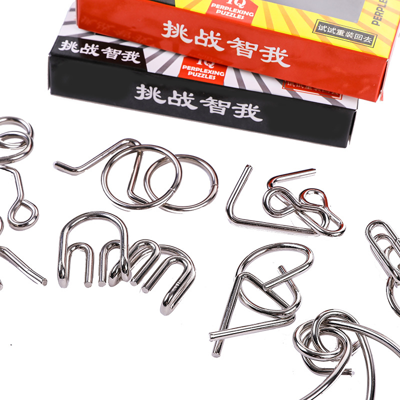 Intellectual Looping-off Metal Intelligence Knot 12-Piece Educational Toys Student Adult Leisure Entertainment Decompression Pressure Reduction Toy