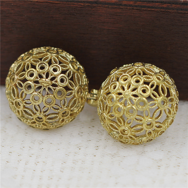 20mm铸铜可打开镂空圆花丝纹魔盒球香囊球古风服饰腰间挂件