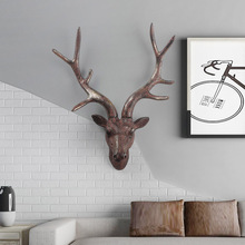 欧式家居动物鹿头壁挂装饰办公室玄关美式乡村创意工艺品墙壁挂饰