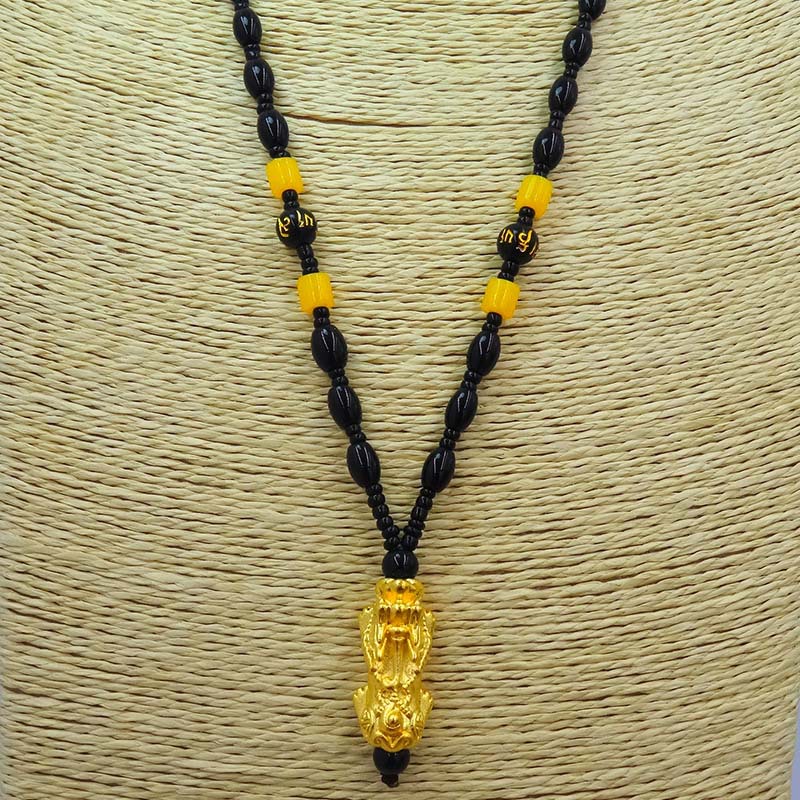 六字真言越南沙金貔貅项链仿金吊坠 快手热卖本命年铜镀金貔貅吊