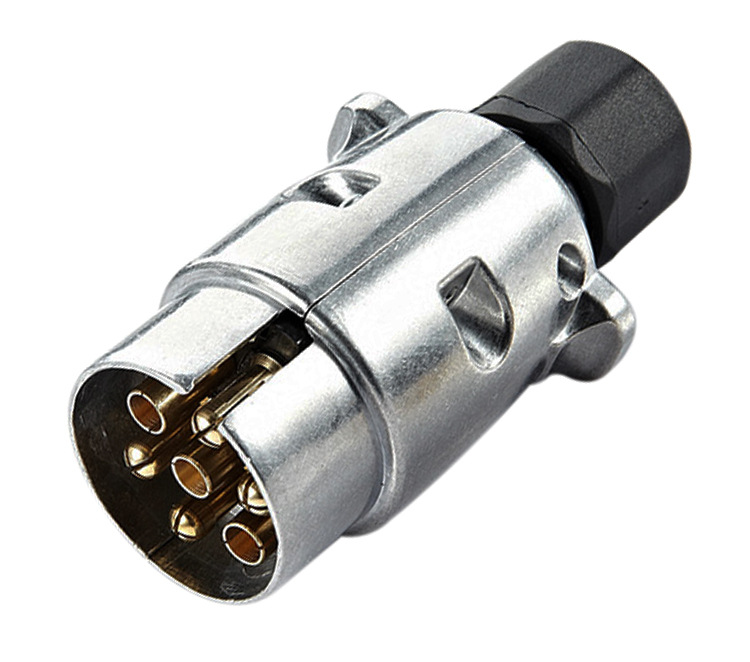 欧式拖车插头 7芯铝合金插头 房车适配器 尾灯信号连接器 转换器