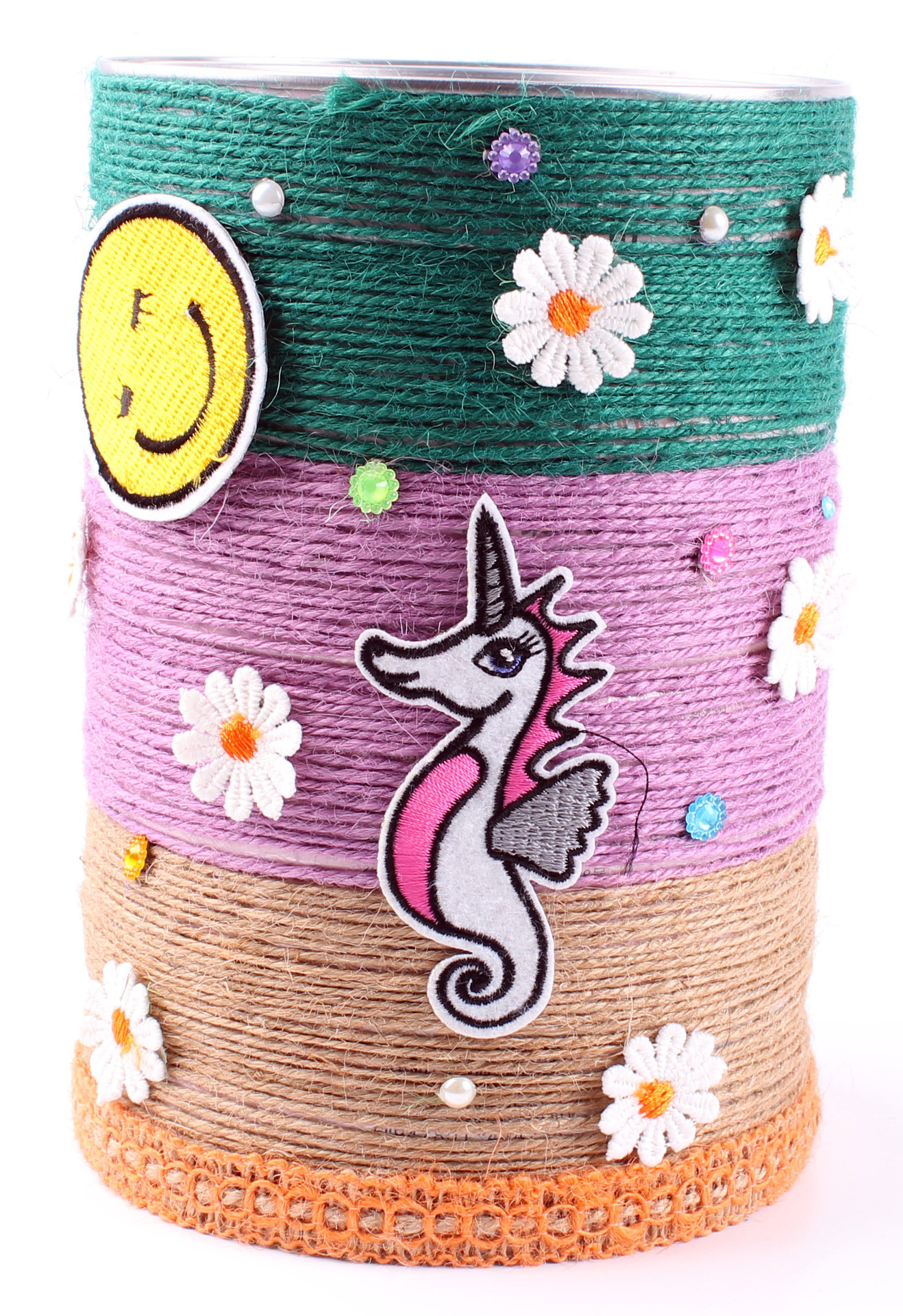 麻绳瓶子奶粉罐diy手工废物利用收纳装饰幼儿园创意花瓶制作材料