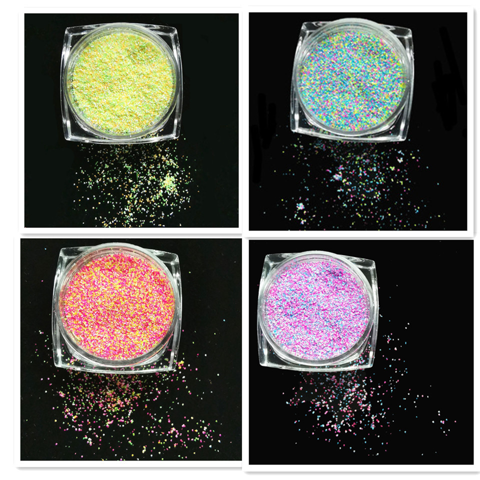 美甲热销12色彩虹粉 哑光砂糖粉 美甲饰品指甲闪粉亮片史莱姆材料