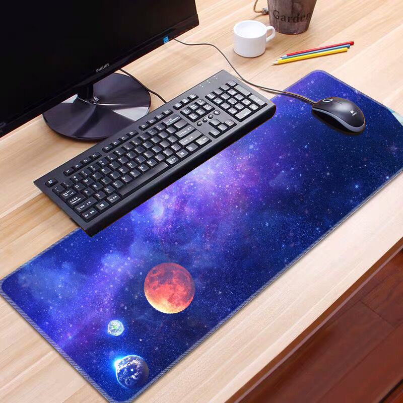 宇宙星空鼠标垫 超大鼠标垫游戏办公桌垫可来图定制其他星空款式