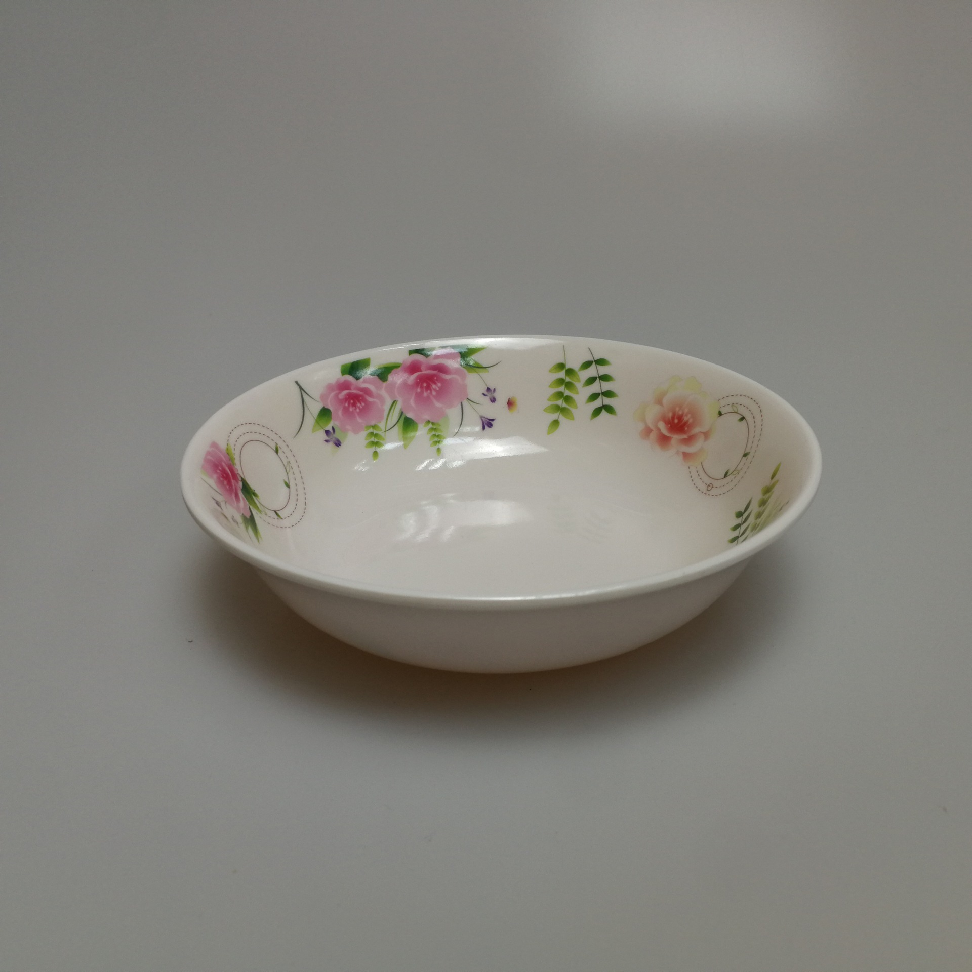 密胺75寸平底碗沙拉碗饭菜碗印花melaminesaladbowl