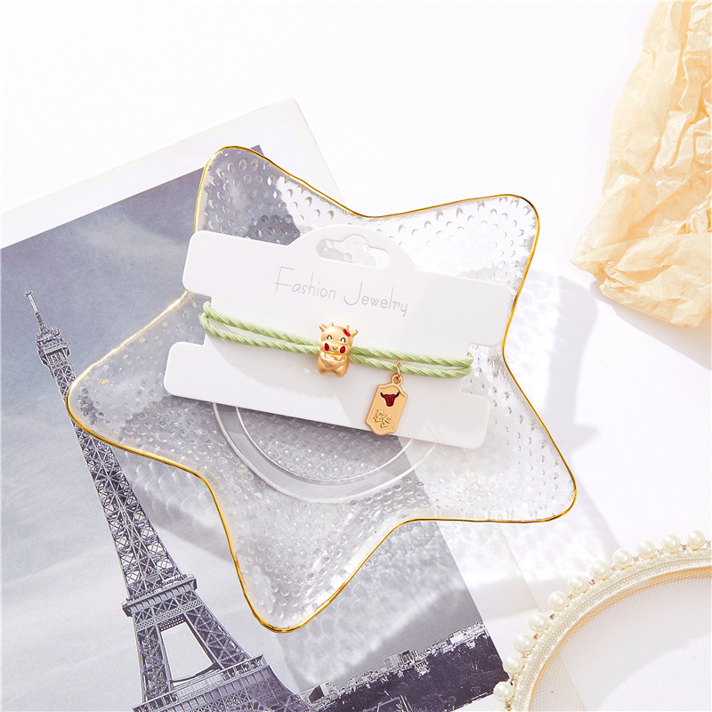 头绳女学生韩版简约原创牛转乾坤小萌牛发绳手链两用闺蜜生日礼物