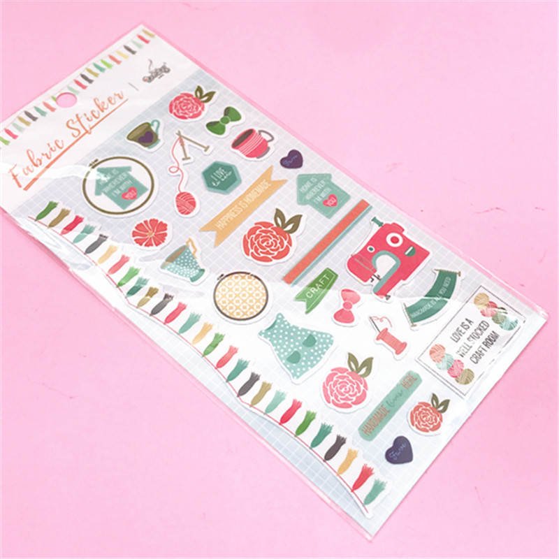 定制卡通布艺贴纸防古布艺装饰墙贴