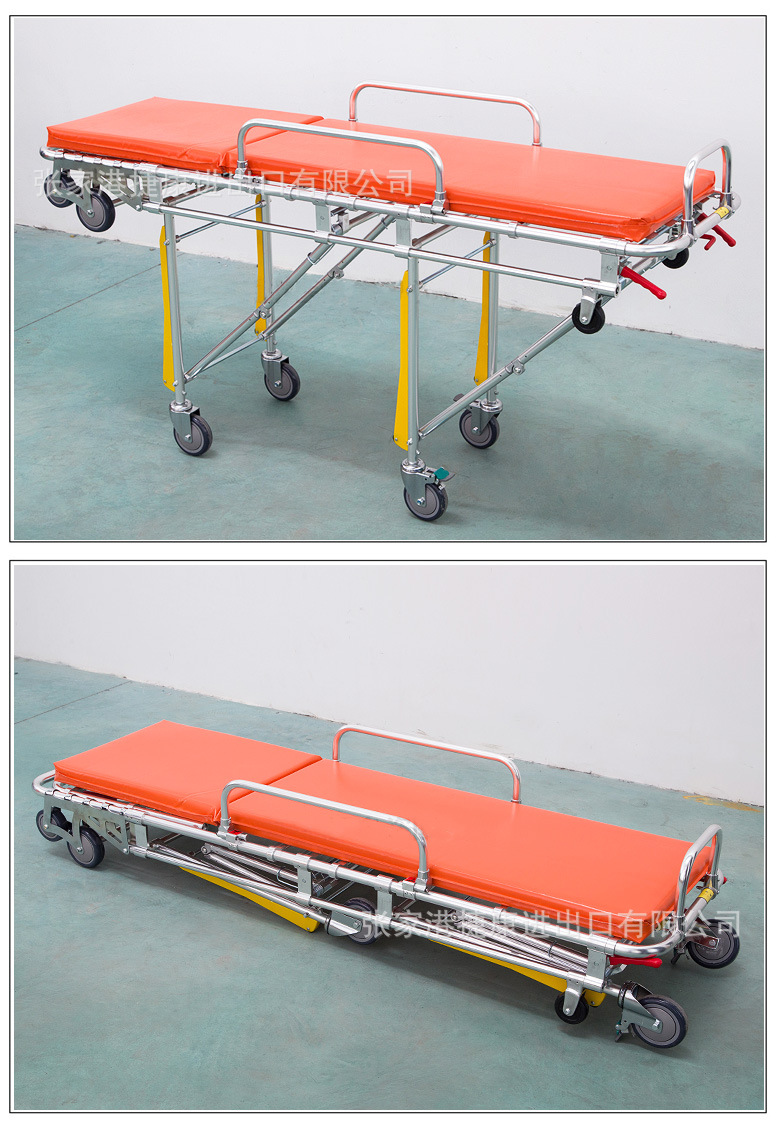 铝合金救护车担架 自动上车担架 多功能救援急救担架车抢救推车床