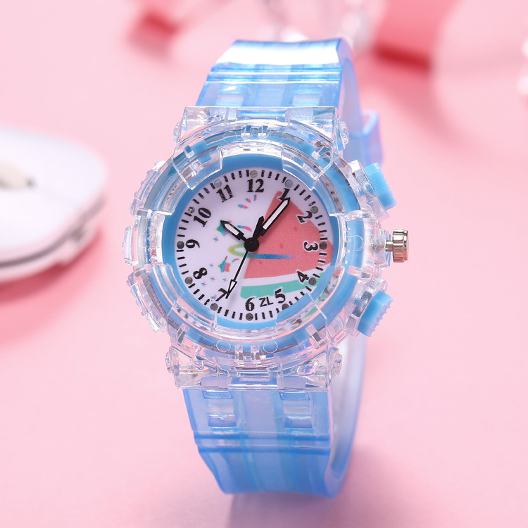 Spot Supply Japan Amazon Hot Colorful Light Watch Cartoon Anime Children Boys Girls Student's Watch