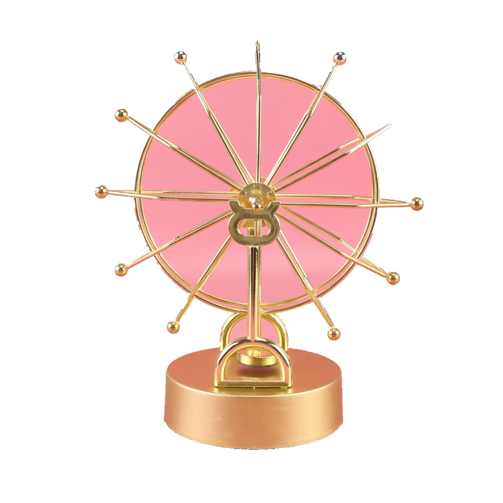 h818金色金属框摩天轮永动天体仪创意办公居家装饰磁性摇摆器摆件