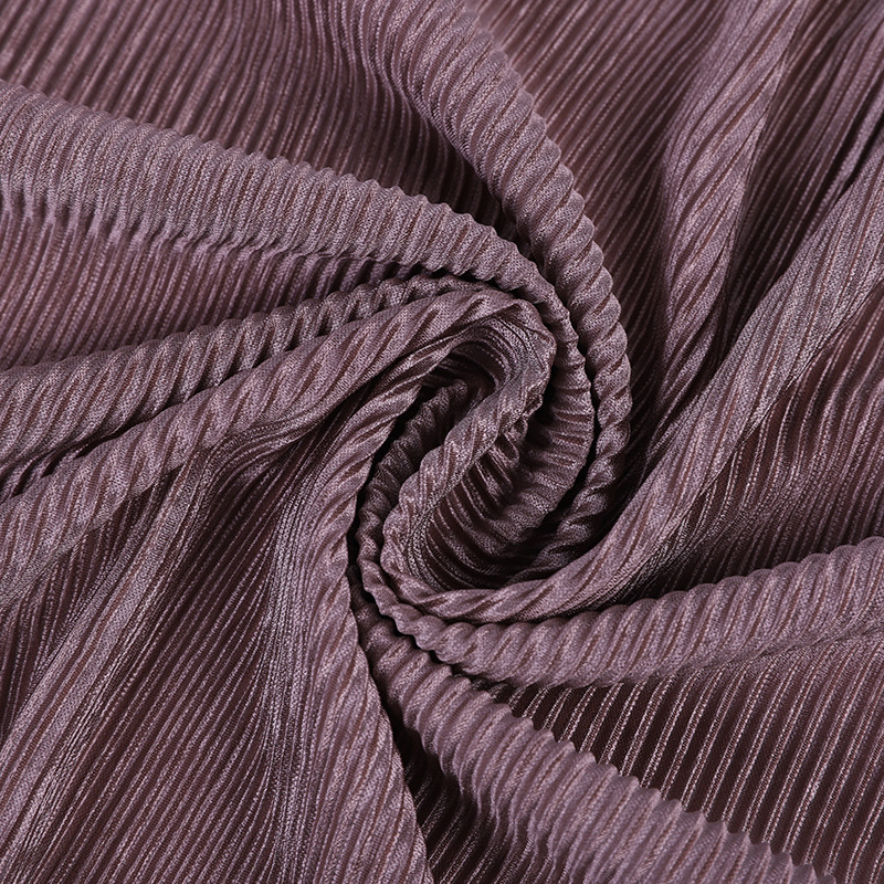 75d全光压皱仿真丝面料春夏褶皱阔腿裤小开衫吊带围巾压褶皱布