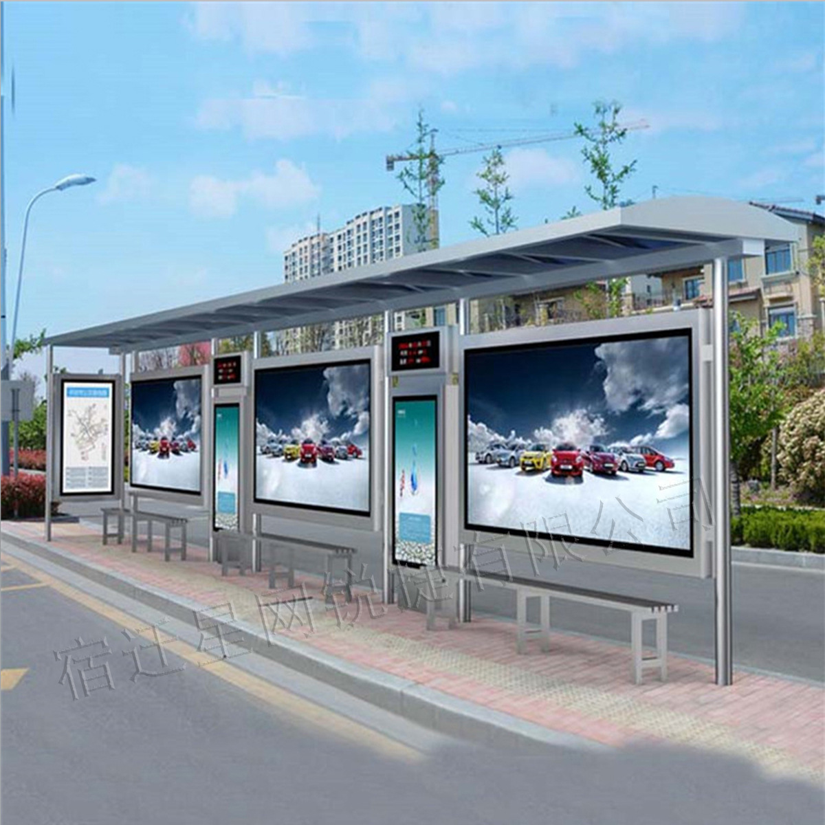 星网锐捷厂家定制公交车候车亭候车亭不锈钢公交站台巴士站牌