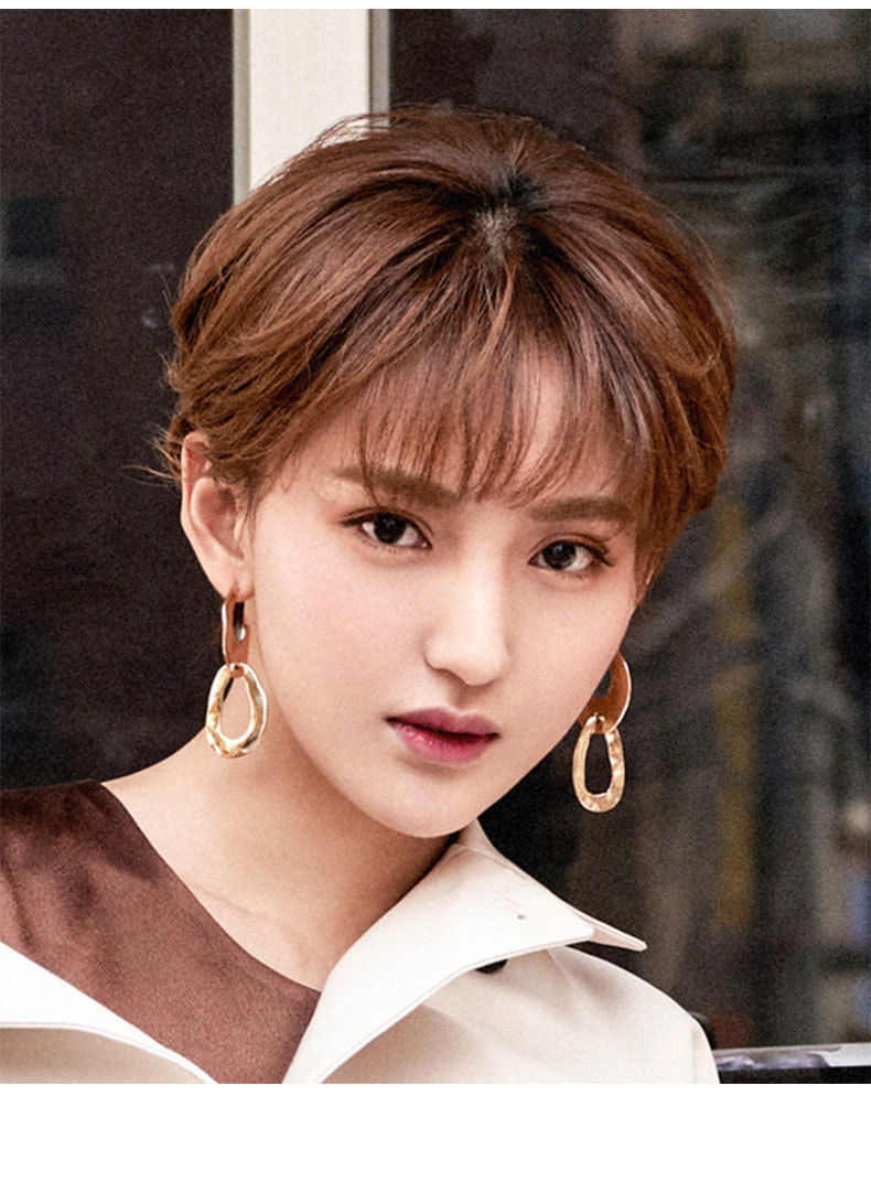 假发女短发帅气全头套圆脸气质修脸短卷发网红自然少女bobo头发套