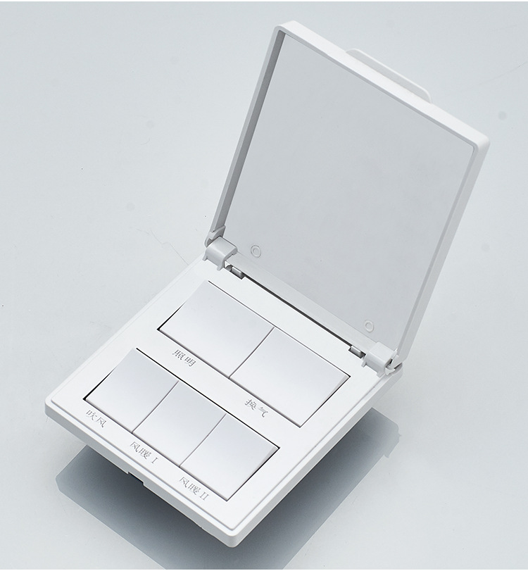 86型面板浴霸通用开关五开墙壁开关5开卫生间浴室家用开关翻盖四