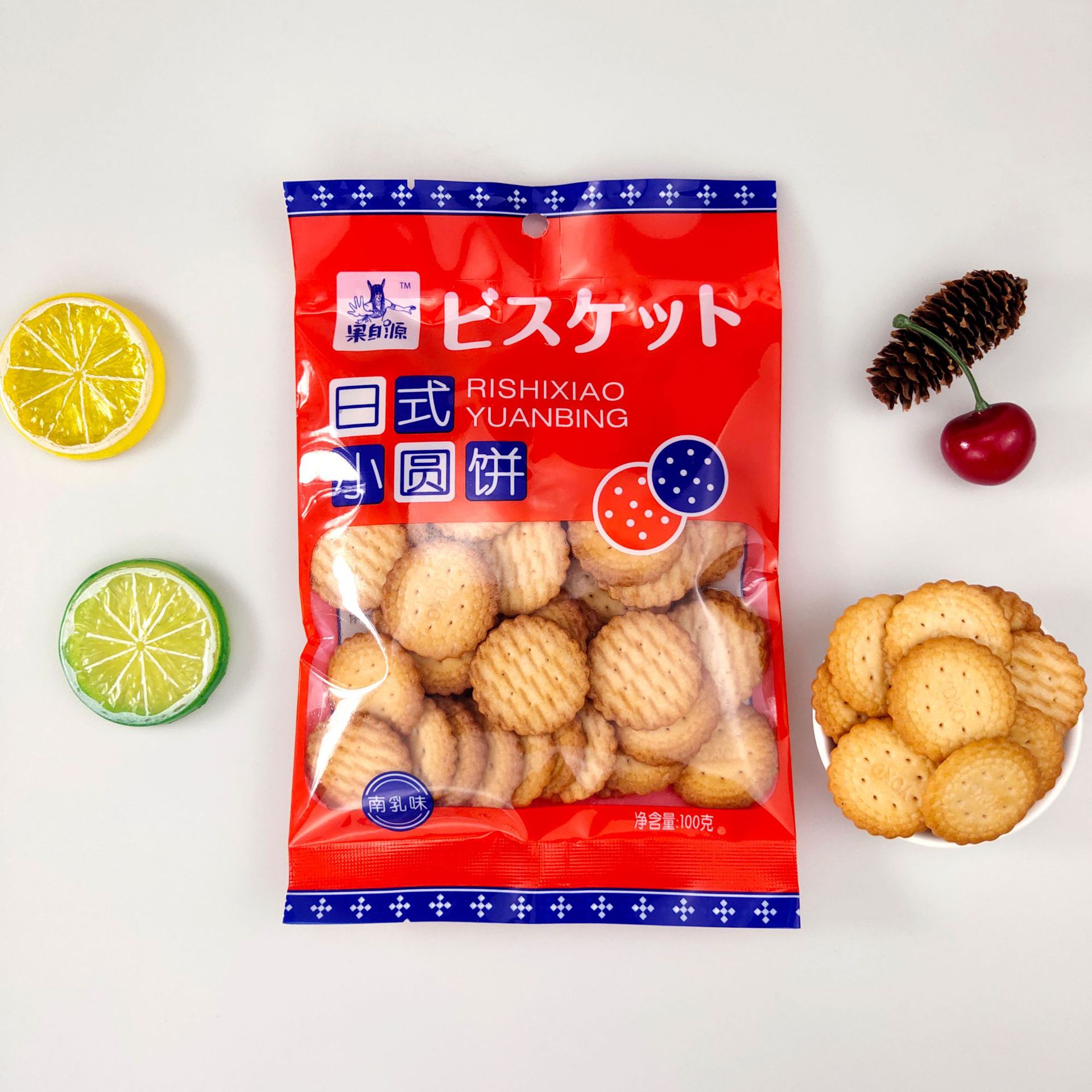 网红日式小圆饼干10袋装日本海盐小圆饼天日盐饼干奶盐味休闲零食