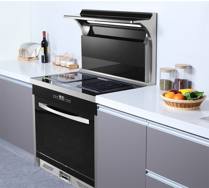 偌一厨卫侧吸式集成灶蒸烤箱一体纯电双电磁炉电陶炉自清洗集成灶