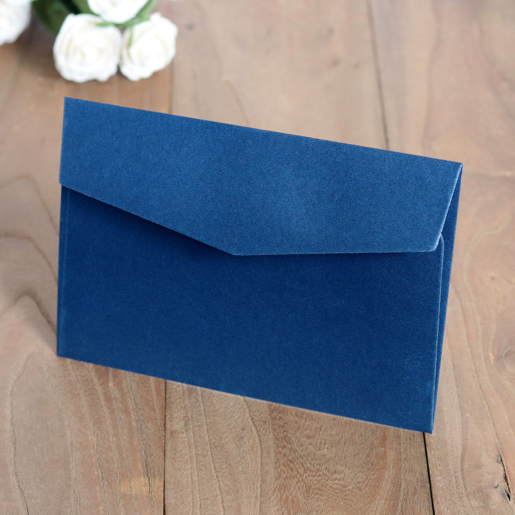 欧式请柬150g珠光纸卡片加厚信封 婚庆节日西式深蓝色贺卡包装