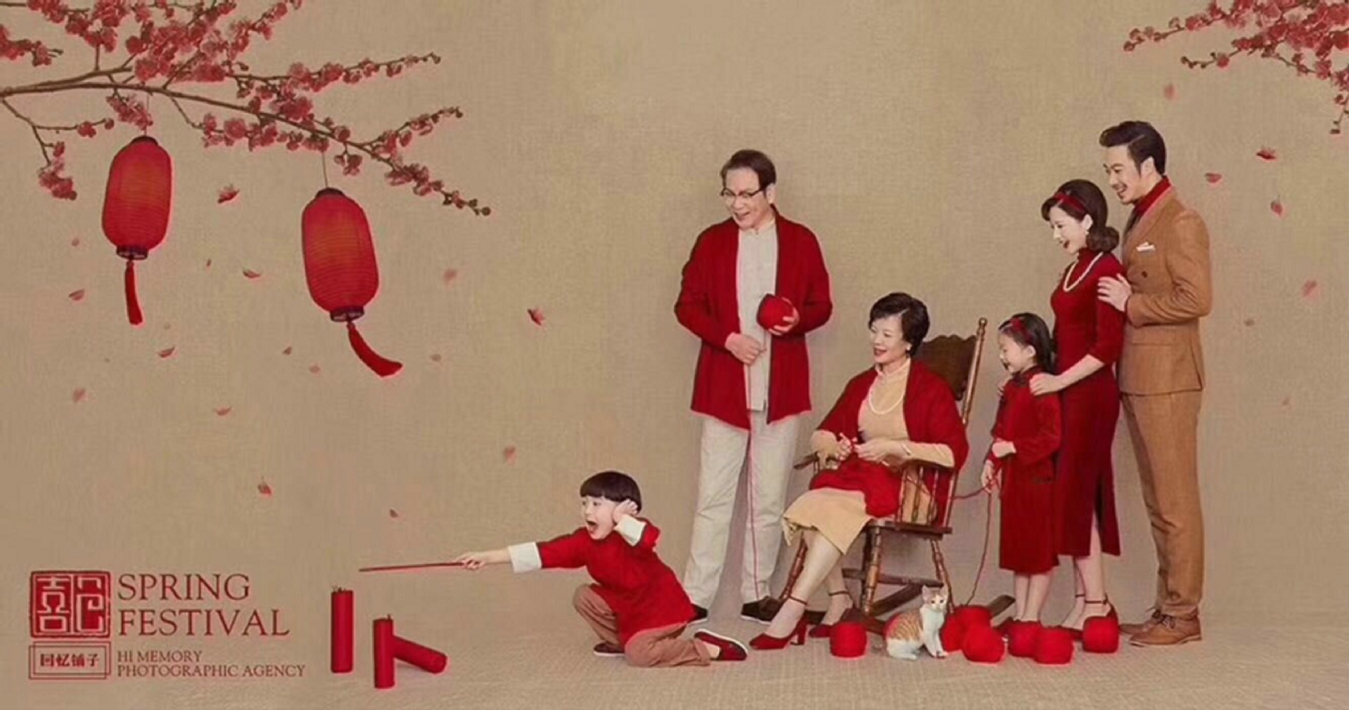 2020展会新款影楼全家福摄影服装一家六口家庭装拍照主题亲子服装