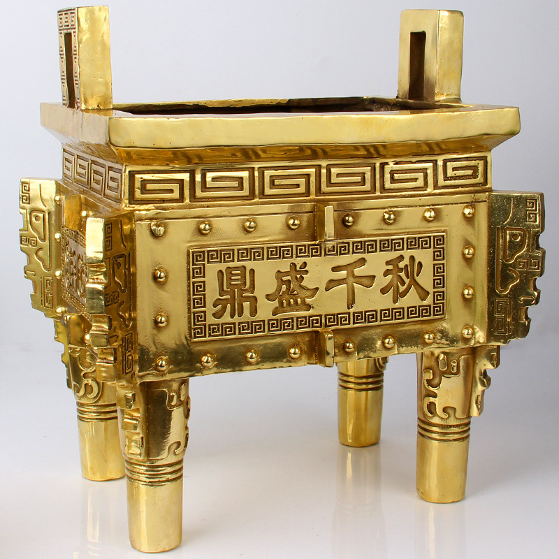 铜鼎盛千秋摆件办公室开业礼品铜鼎家用供奉