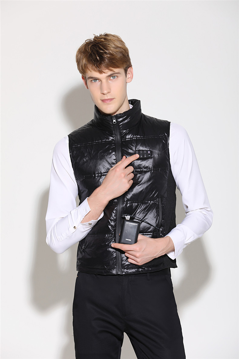 冬季充电加热马甲电热衣电暖服发热衣防寒男女羽绒保暖背心马夹