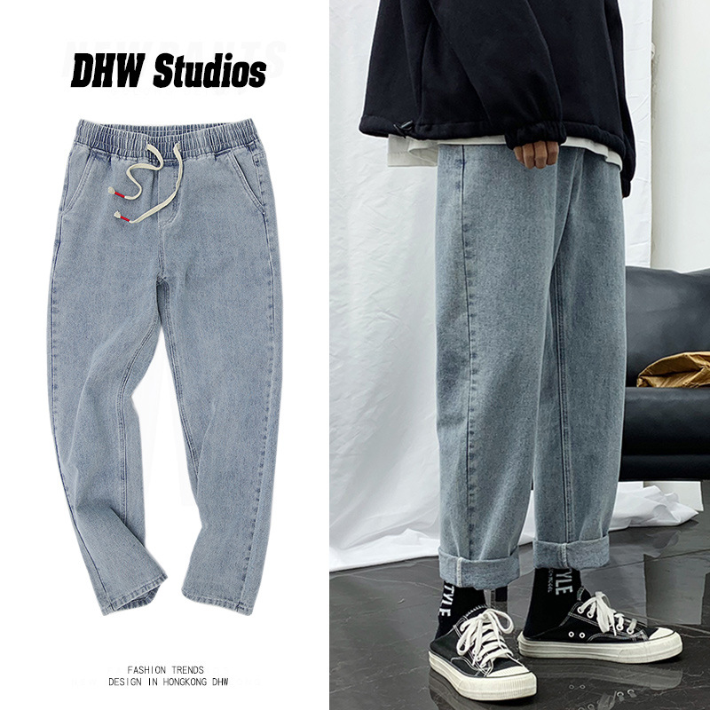   Pants Men Fashion Brands Jeans Autumn Summer Korean Style Trendy oose Straight Wide eg Cropped Pants Casual Pants Trousers