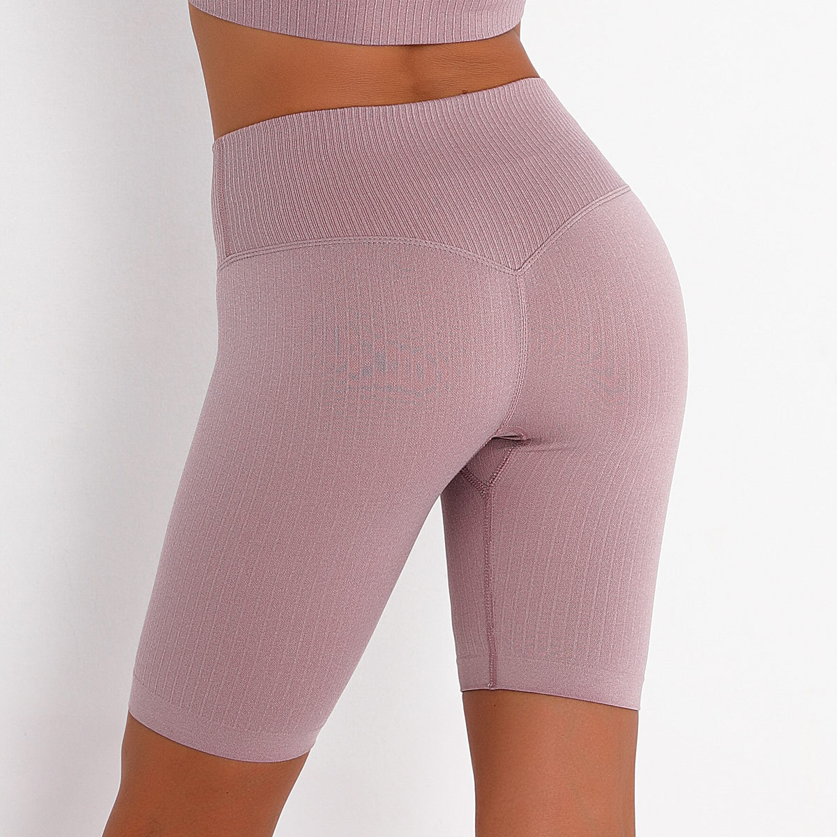 seamless striped quick-drying sports tights stretch running fitness yoga shorts NSNS14025