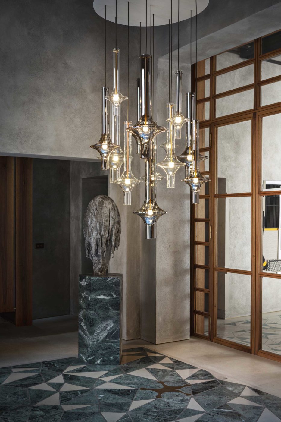 现代简约玻璃管吊灯北欧设计师餐厅吧台卧室床头楼梯间led 小吊灯