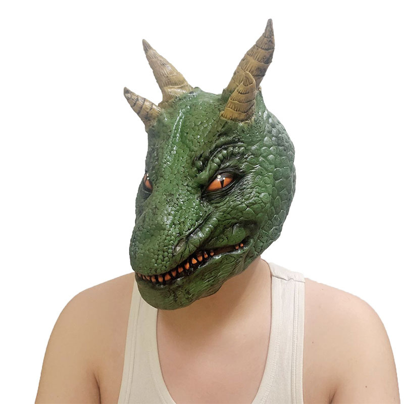 万圣节鬼脸面具恐怖魔鬼吓人搞怪假面舞会演出表演乳胶鳄鱼款