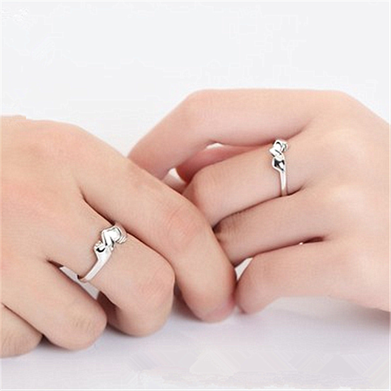 牵手一辈子对戒指环 小众创意爱心笔芯情侣戒指情侣爱情戒指饰品